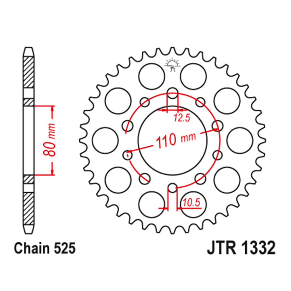 Lančanik zadnji JT JTR1332-41 (525) 41 zuba