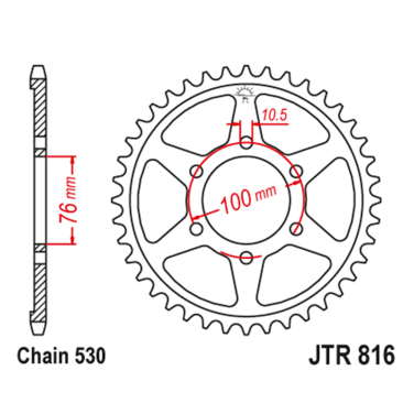 Lančanik zadnji JT  JTR816-46 (530)46 zuba