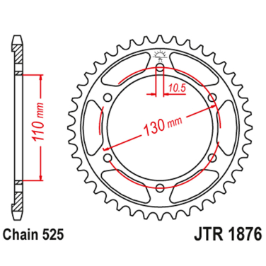 Lančanik zadnji JT  JTR1876-50 (525) 50 zuba