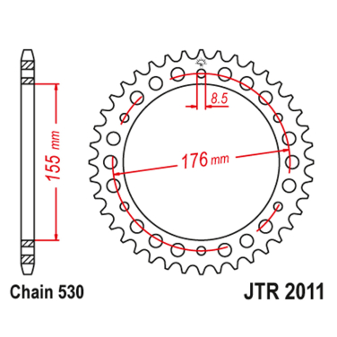 Lančanik zadnji JTR2011-45 (530) 45 zuba