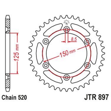 Lančanik zadnji JT JTR897-41 (520) 41 zub