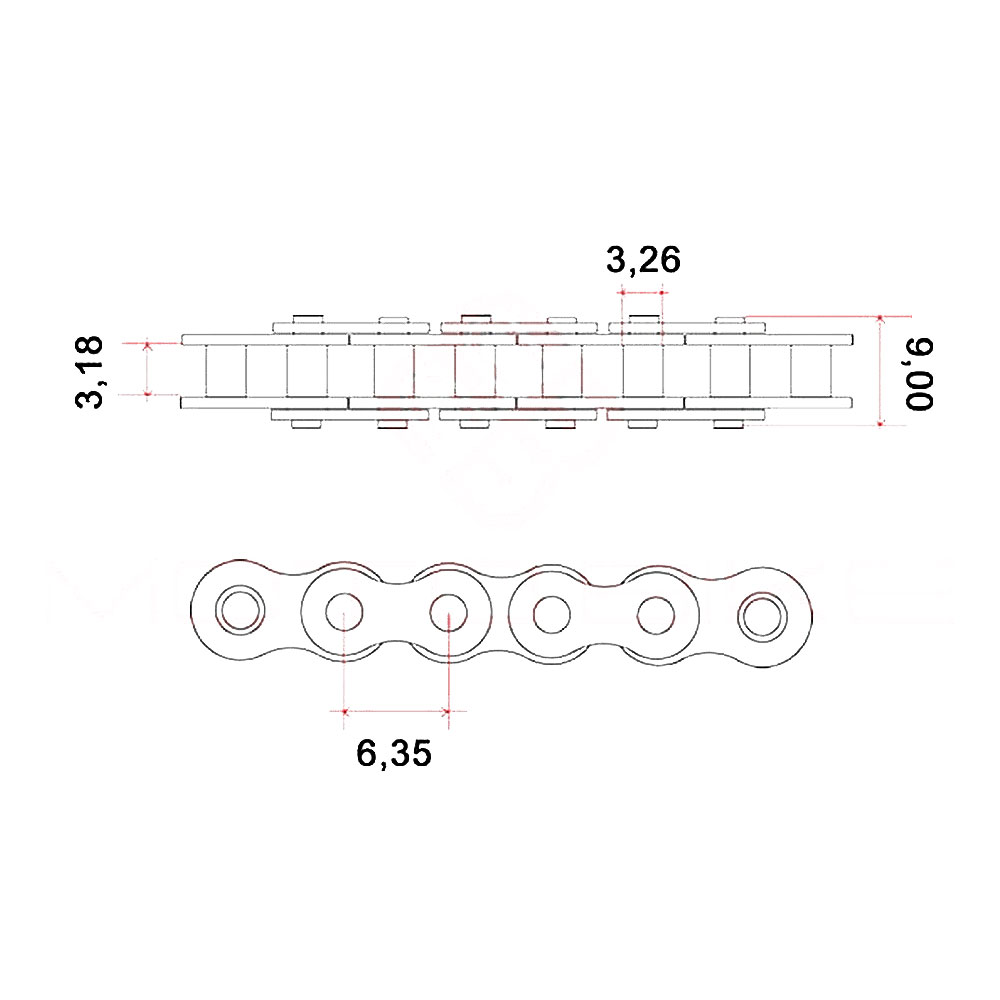 Lanac bregaste osovine kineski ATV 70cc 82 članka