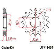 Lančanik prednji JT JTF1401-14 (520) 14 zuba