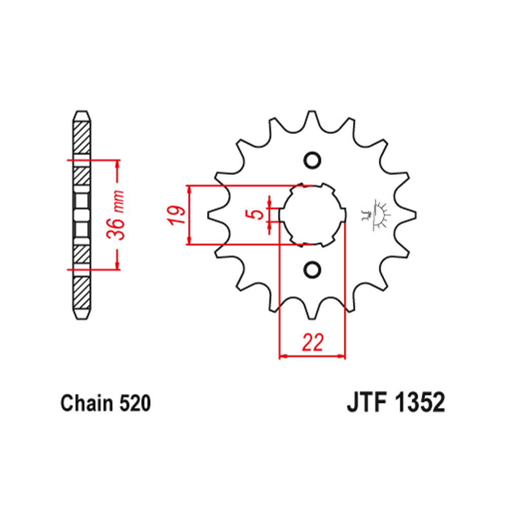 Lančanik prednji JT JTF1352-13 (520) 13 zuba