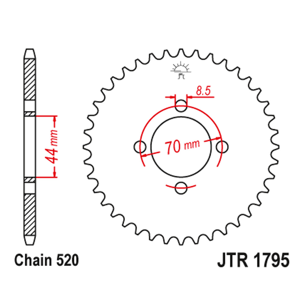 Lančanik zadnji JT JTR1795-22 (520)22 zuba