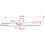 Nož kosačice L 330 mm fi 18,2 mm Catelgarden 350 THORP