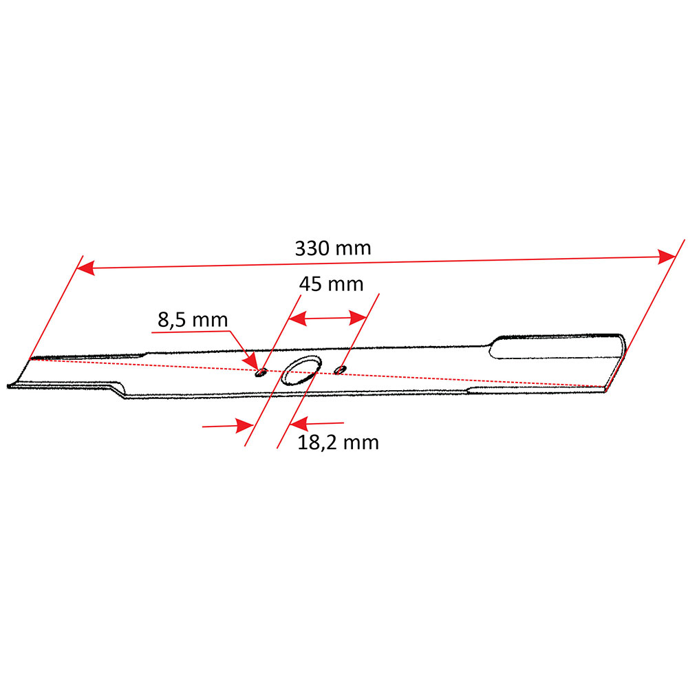 Nož kosačice L 330 mm fi 18,2 mm Catelgarden 350 THORP