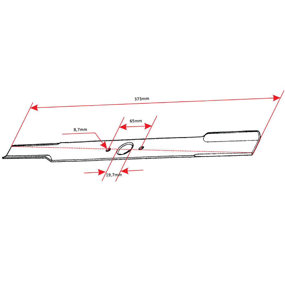 Nož kosačice L 380 mm fi 19,7 mm Alko klasik 38E