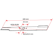 Nož kosačice L 420 mm elipsa (18,5 mm x 24,5 mm) Villager V42T NGP - kose rupe