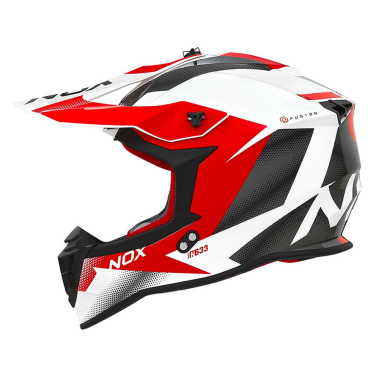 Kaciga NOX Cross N633 FUSION belo crvena XL
