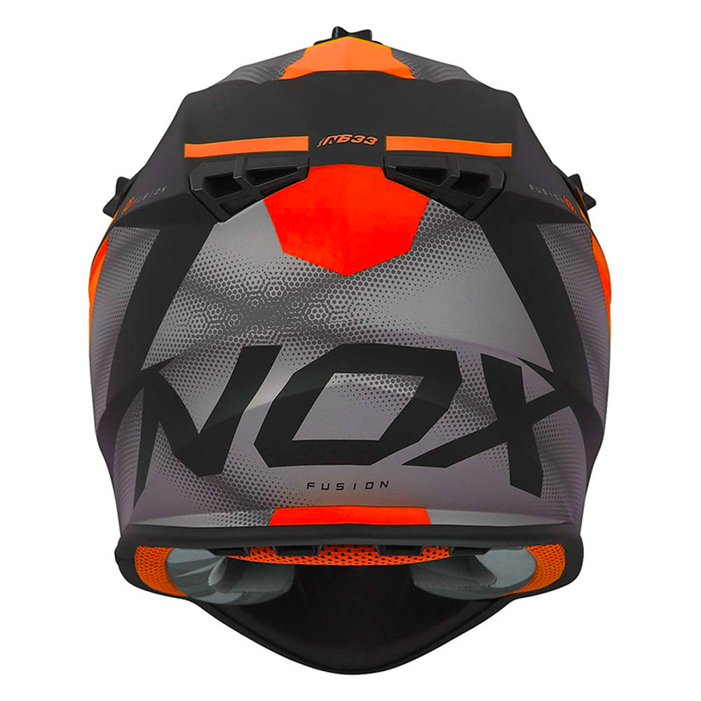 Kaciga NOX Cross N633 FUSION mat crno narandžasta