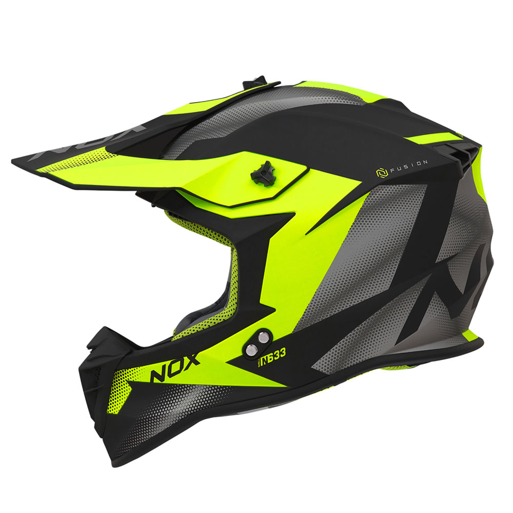 Kaciga NOX Cross N633 FUSION mat crno žuta L