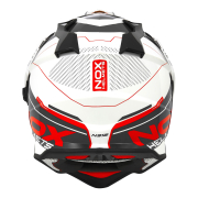 Kaciga NOX Cross sa vizirom N312 DRONE belo crvena 2XL