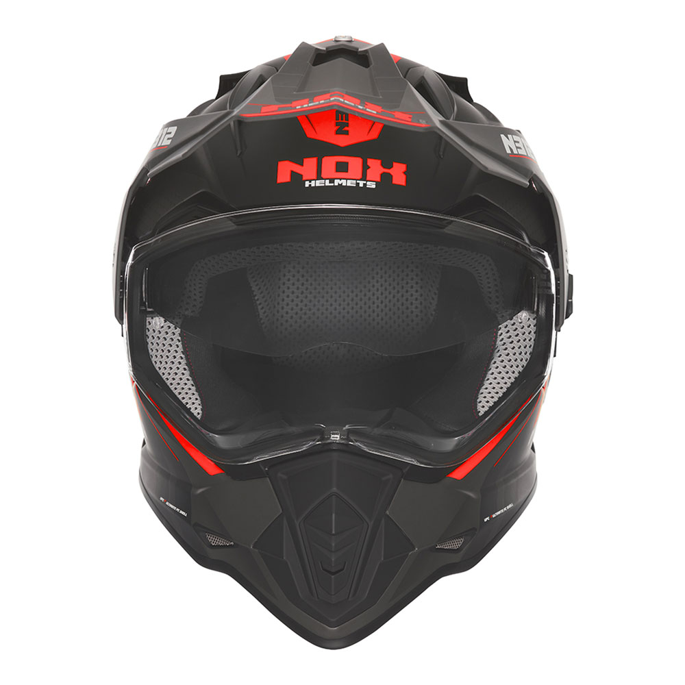 Kaciga NOX Cross sa vizirom N312 VAPOR mat crno crvena XL