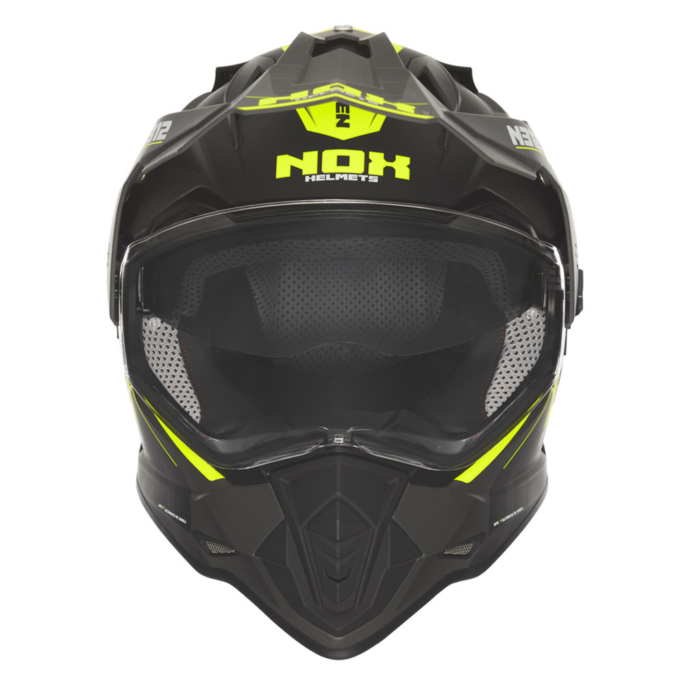 Kaciga NOX Cross sa vizirom N312 VAPOR mat crno žuta XL