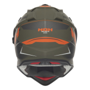 Kaciga NOX Cross sa vizirom N312 VAPOR KHAKI mat zeleno narandžasta XL