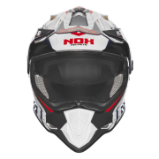 Kaciga NOX Cross sa vizirom N312 VAPOR belo plavo crvena L