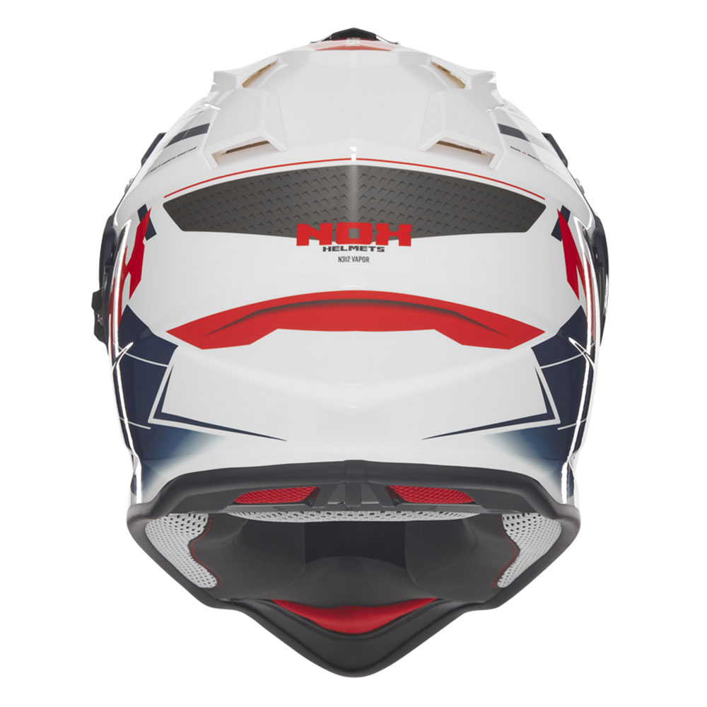 Kaciga NOX Cross sa vizirom N312 VAPOR belo plavo crvena L