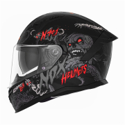 Kaciga NOX Full Face sa naočarima N401 ZUMBI  mat crno crvena M