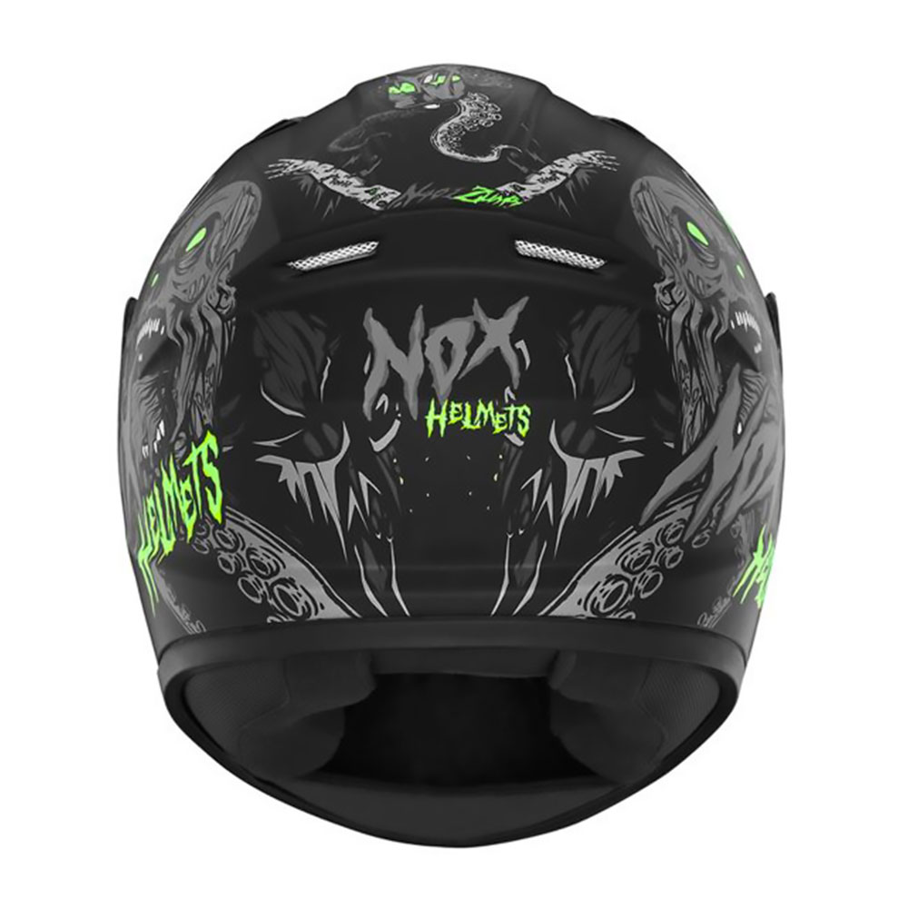 Kaciga NOX Full Face N731 ZUMBI  mat crno zelena dečija