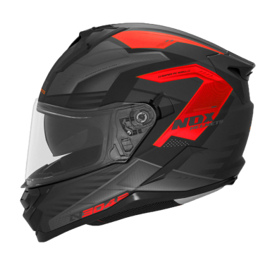 Kaciga NOX Full Face sa naočarima N304 S CARVER MATT BLACK RED 2XL