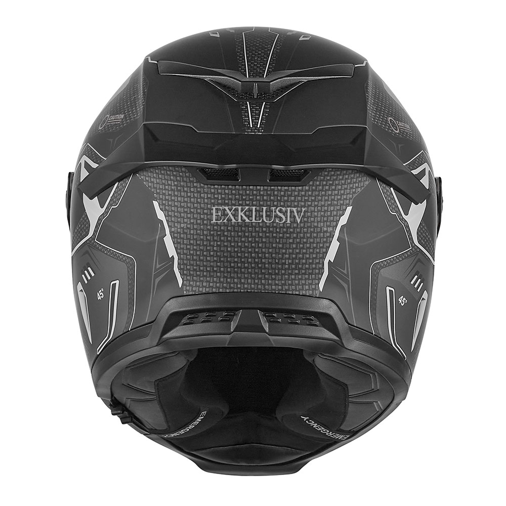 Kaciga NOX EXLUZIV GOLIATH BERSERCK Full Face mat crno srebrna 2XL