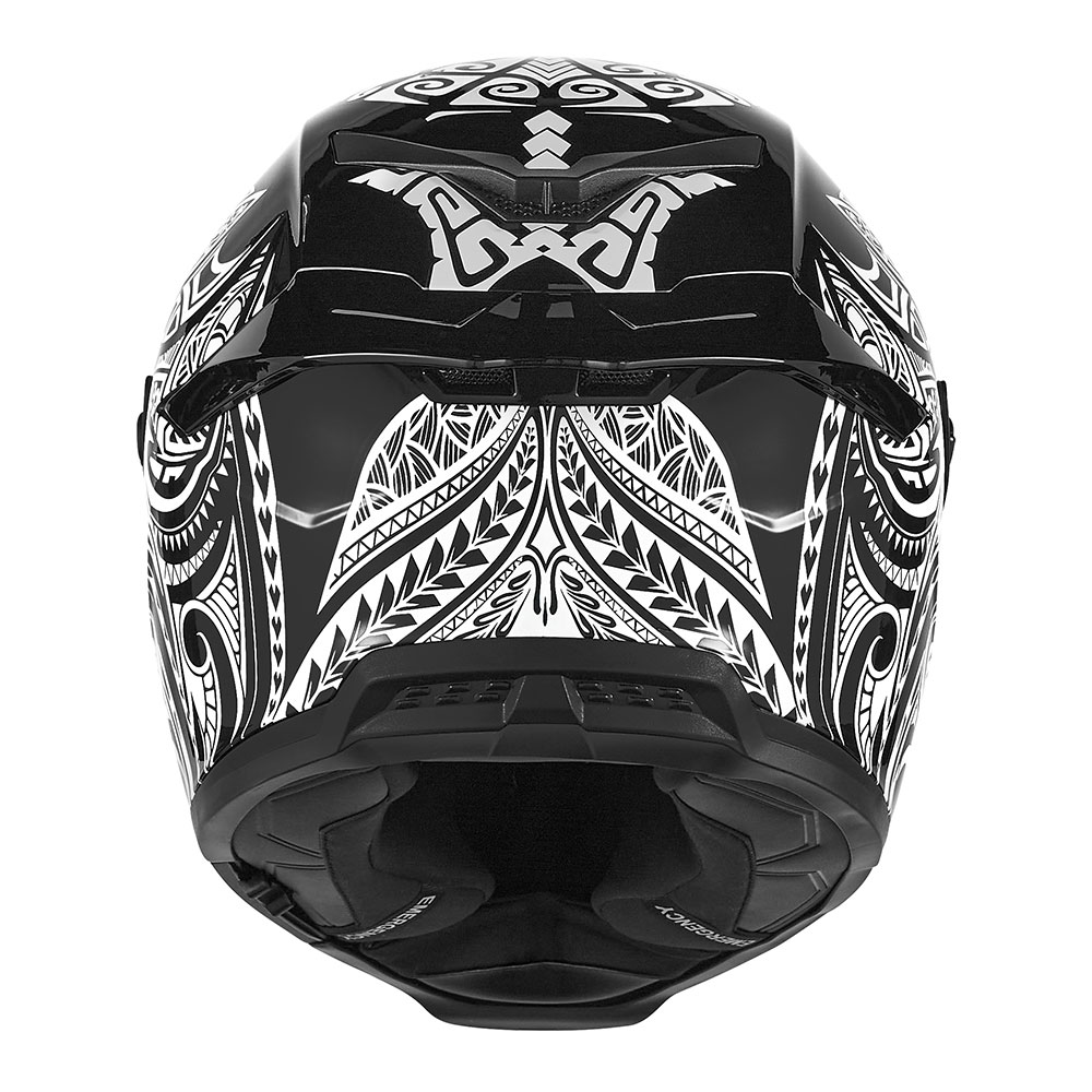 Kaciga NOX EXLUZIV GOLIATH MAORI Full Face mat crno bela