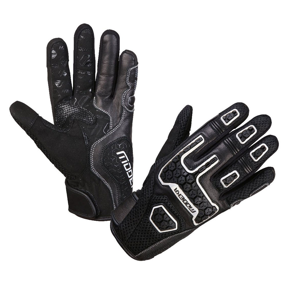 Rukavice DRACON MESH kožne crno bele 10 XL MODEKA