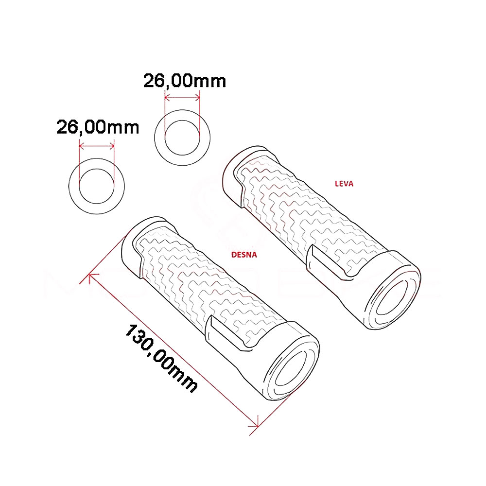 Gume ručke Ariete 01690/F/24 125 mm otvorene fi 26mm BMW sa grejačima