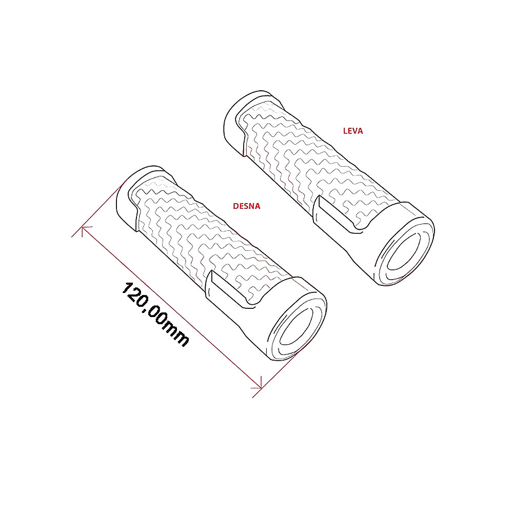 Gume ručke Free RMS dužina 120 mm zatvorene