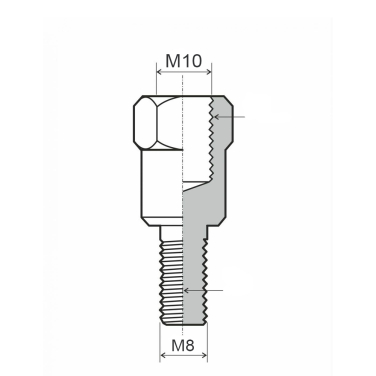 Adapter za retrovizor univerzalni sa M10 x1,25mm na M8 x 1,25 mm desni navoj RMS