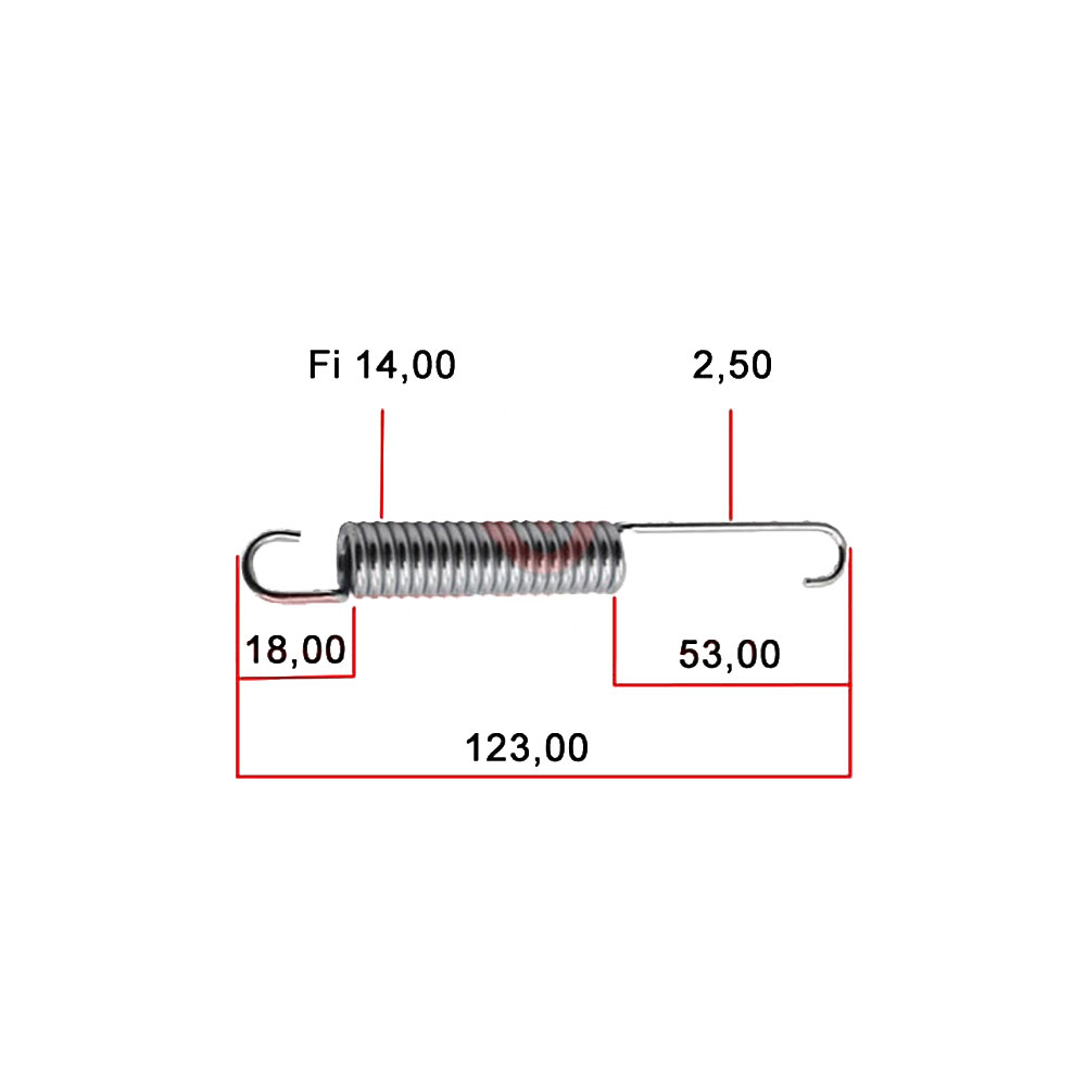 Opruga nogara L123 fi14 duža uška