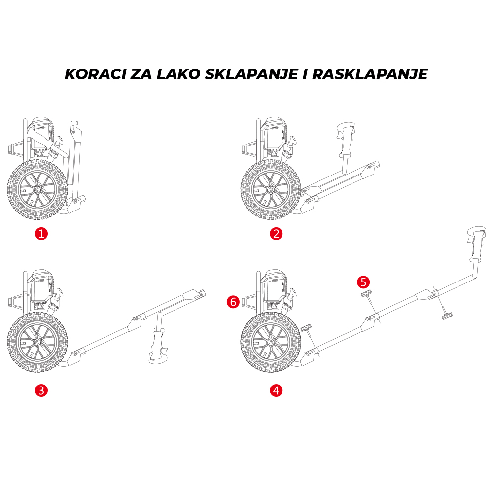 Motorni trimer na kolicima THORP TH520WBC - 51,7cc / 1,9HP