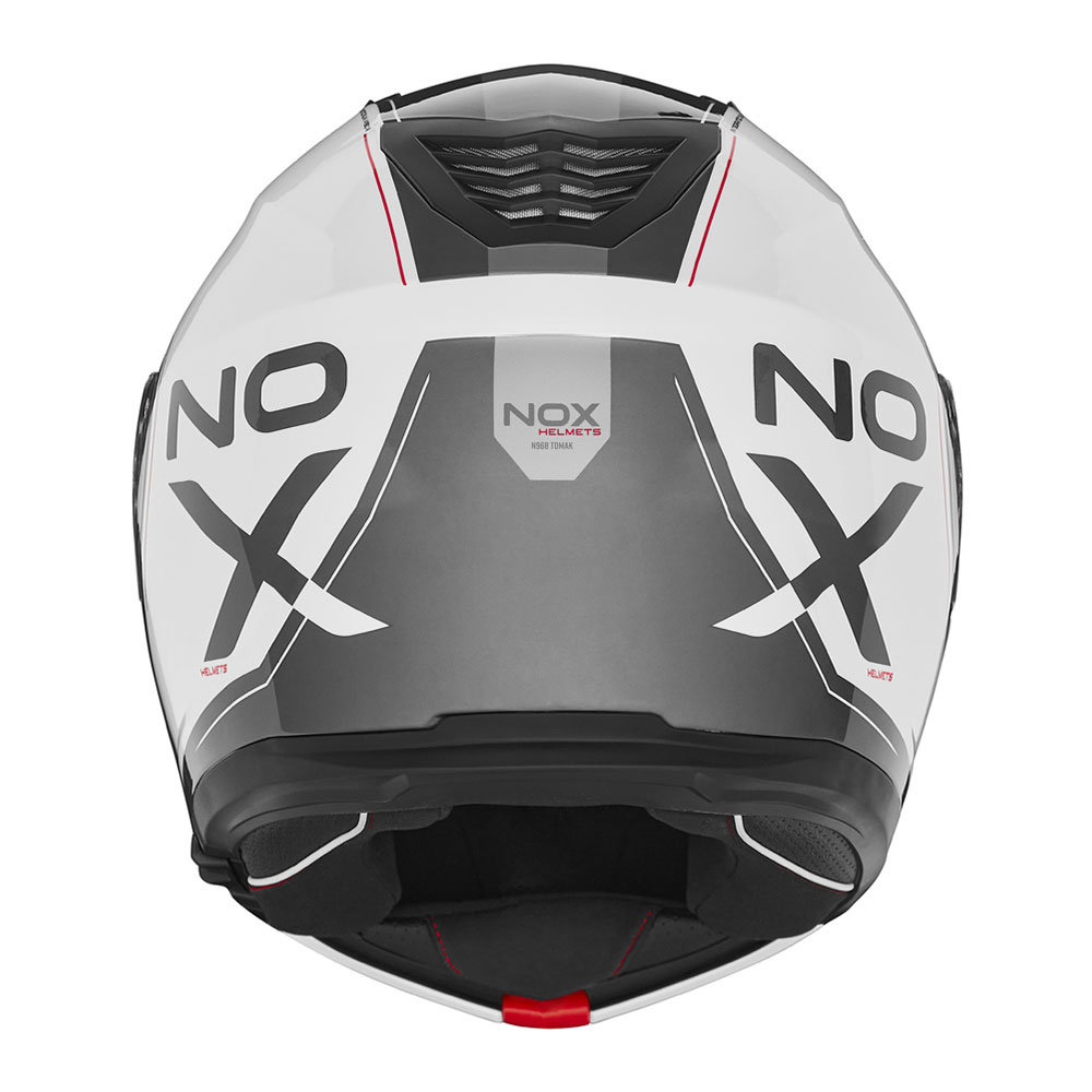 Kaciga NOX Flip Up N968 TOMAK sa naočarima belo crvena XL