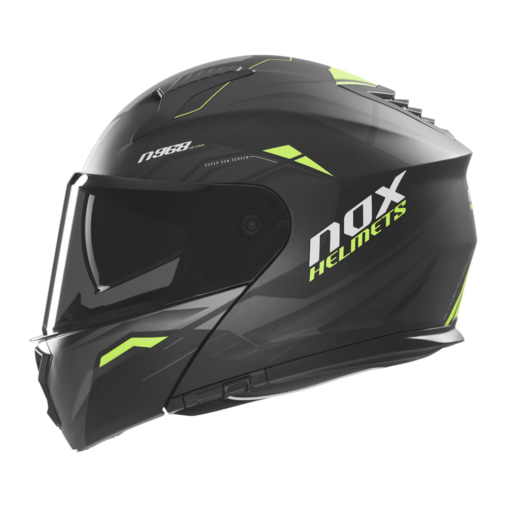 Kaciga NOX Flip Up N968 ULTRA sa naočarima mat crno žuta 2XL