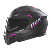 Kaciga NOX Flip Up N968 ULTRA sa naočarima mat crno roza S