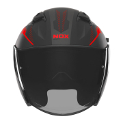 Kaciga NOX Jet N130 MYST mat crno crvena L