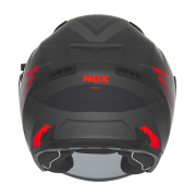 Kaciga NOX Jet N130 MYST mat crno crvena L