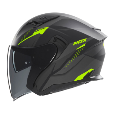 Kaciga NOX Jet N130 MYST mat crno žuta XL