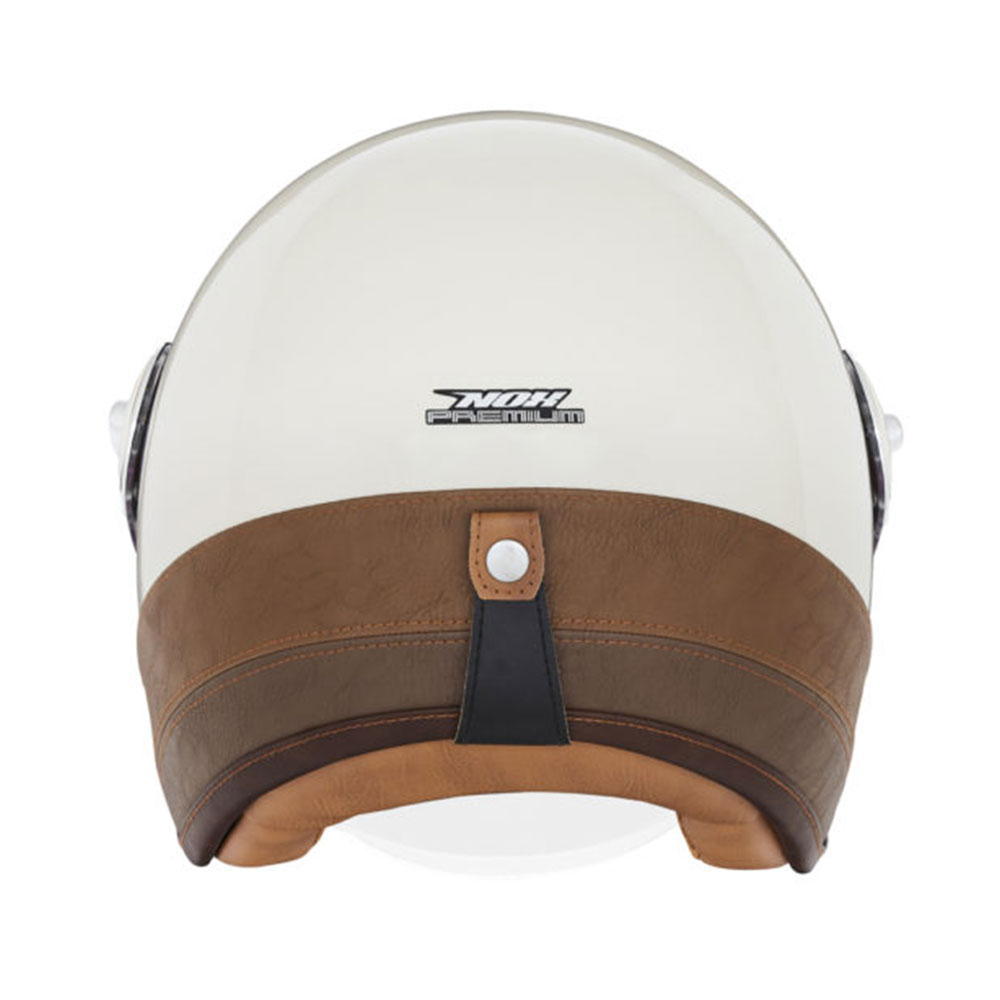 Kaciga NOX HERITAGE PREMIUM krem sa braon kožom