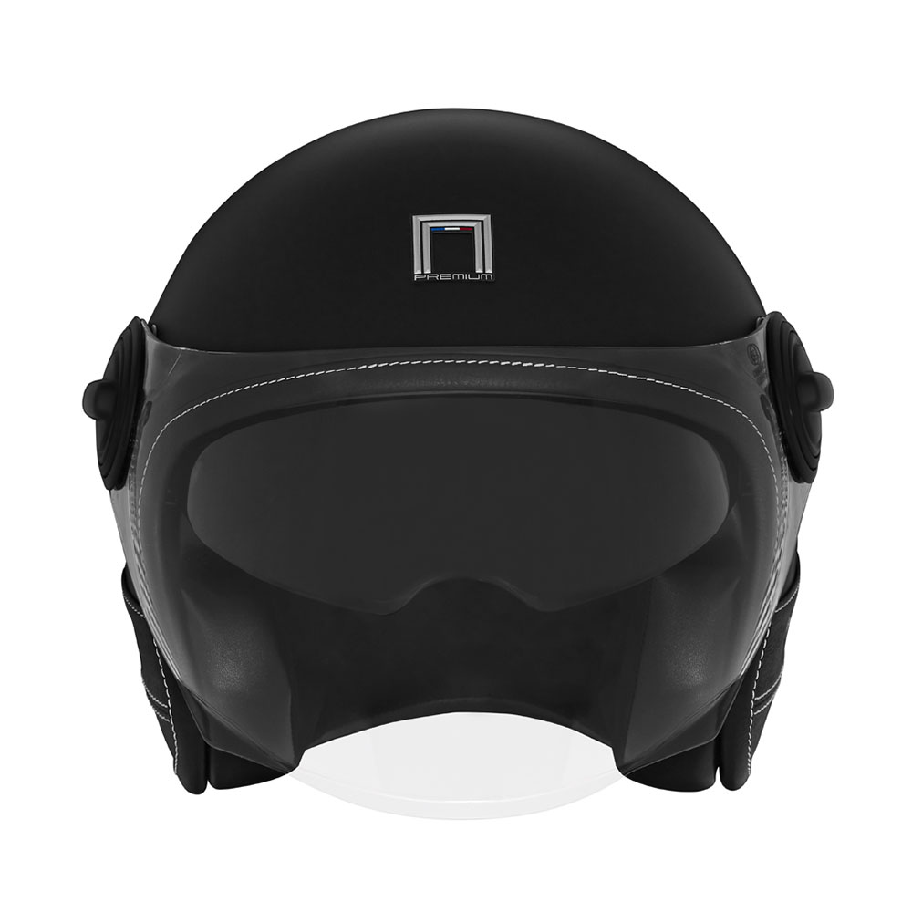 Kaciga NOX HERITAGE PREMIUM crna sa crnom kožom