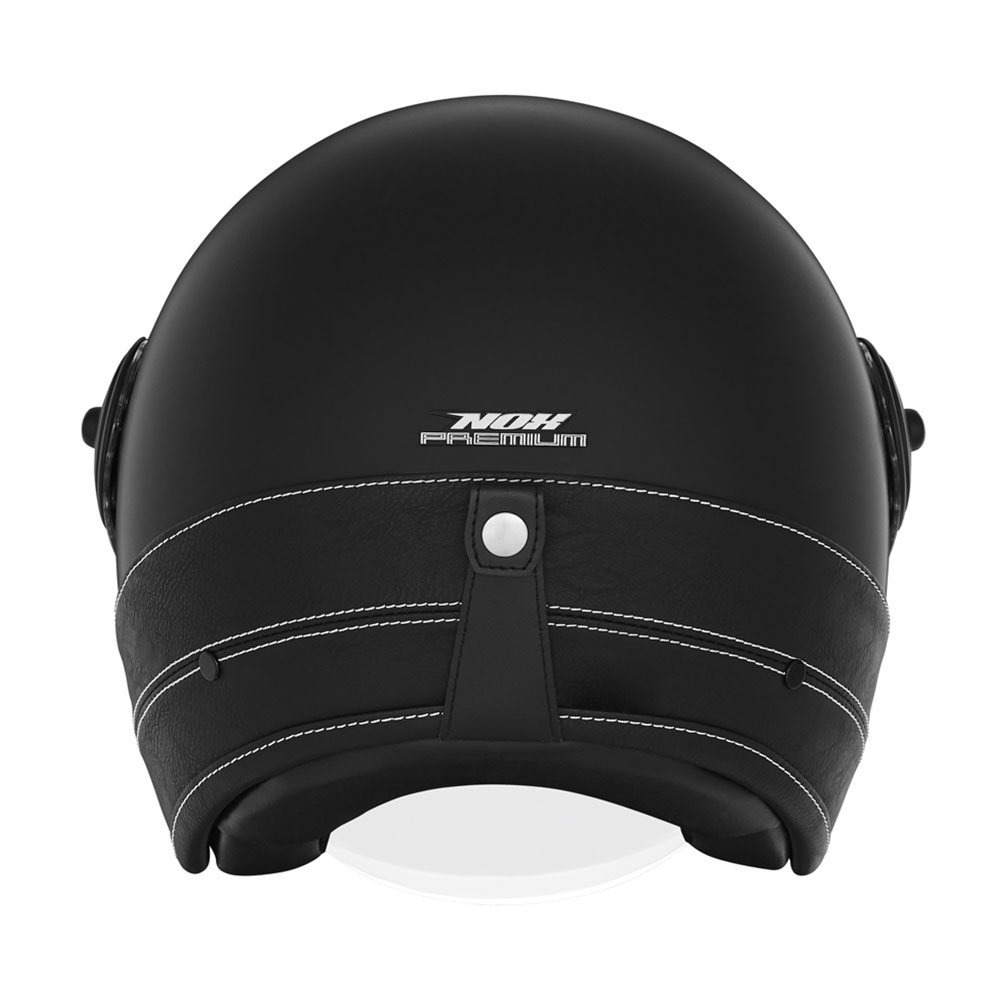 Kaciga NOX HERITAGE PREMIUM crna sa crnom kožom