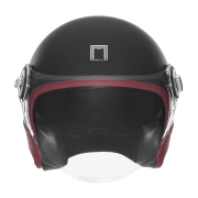 Kaciga NOX HERITAGE PREMIUM crna sa crvenom kožom L
