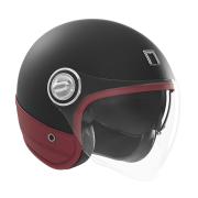 Kaciga NOX HERITAGE PREMIUM crna sa crvenom kožom L