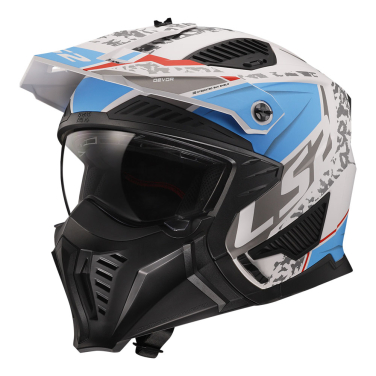 Kaciga LS2 Jet OF606 DRIFTER DEVOR belo plava XXL