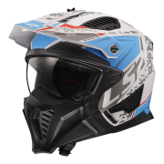 Kaciga LS2 Jet OF606 DRIFTER DEVOR belo plava XXL