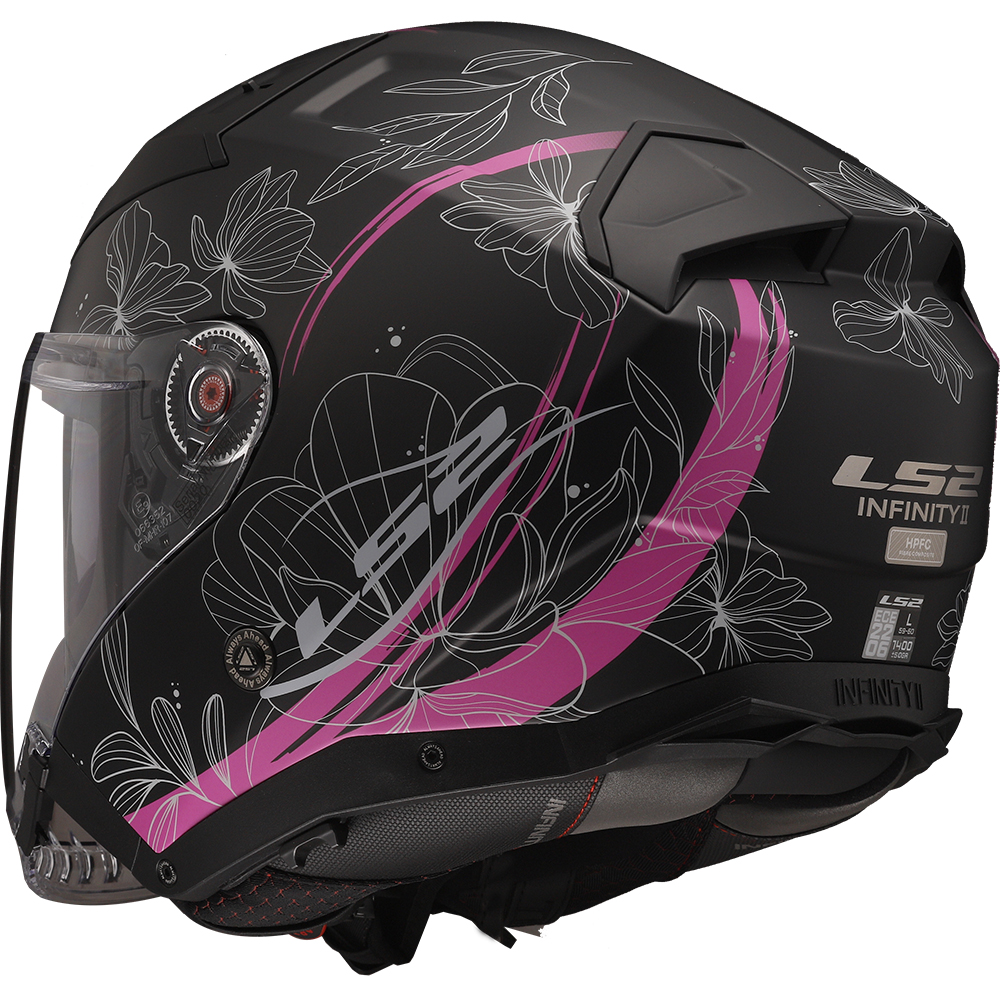 Kaciga LS2 Jet OF603 INFINITY II LOTUS mat crno roza sa naočarima S