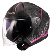 Kaciga LS2 Jet OF603 INFINITY II LOTUS mat crno roza sa naočarima S