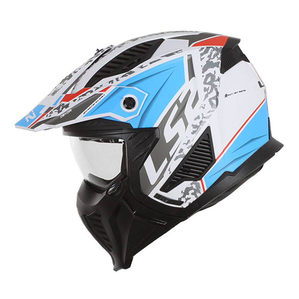 Kaciga LS2 Jet OF606 DRIFTER DEVOR belo plava XL