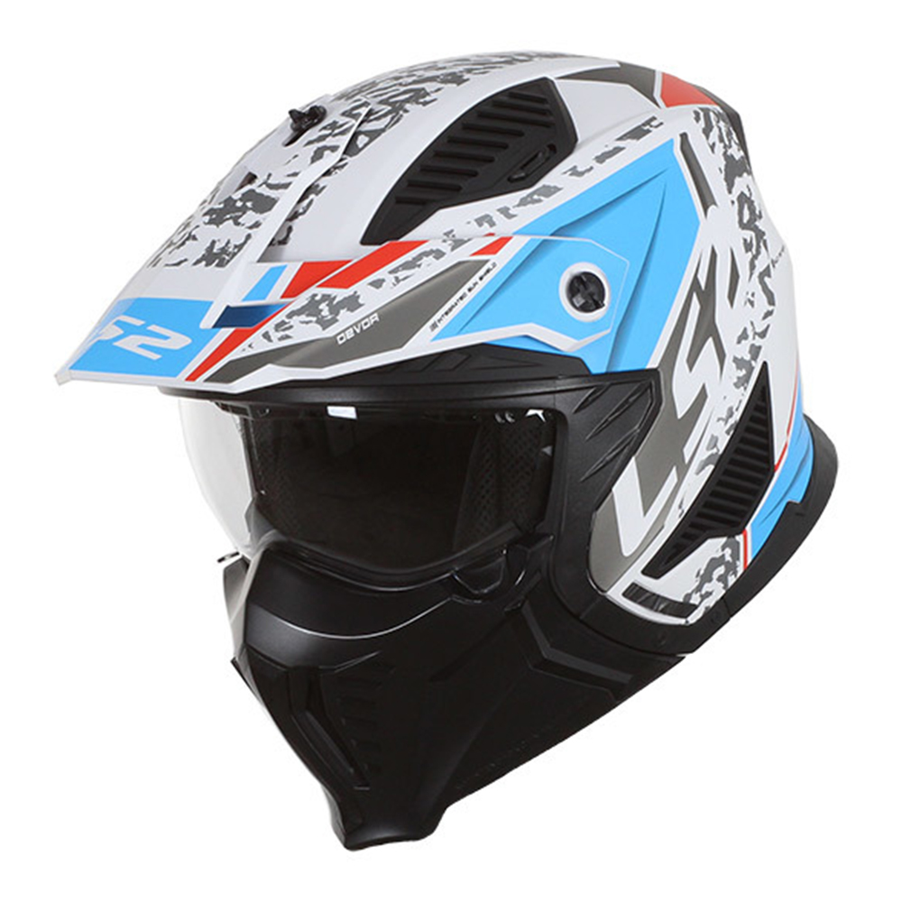 Kaciga LS2 Jet OF606 DRIFTER DEVOR belo plava XL